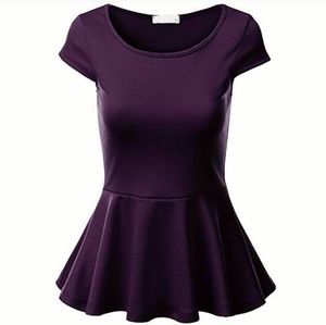 J. THOMPSON Peplum Top in Stretch Ponte NWT